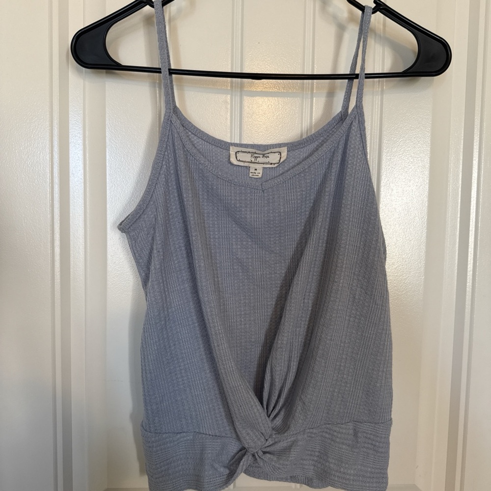Hippie Rose Light Blue Twist Front Camisole